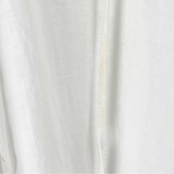 LAURA GOTTI 100% Linen White Tie Tassel Top Sleeveless Maxi Dress Size Large - Picture 6 of 12